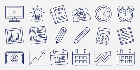 Naklejka premium Design A Collection Of48 Line Icons Representing