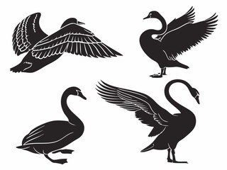 Generate30 Unique Swan Silhouette Illustrations T 3