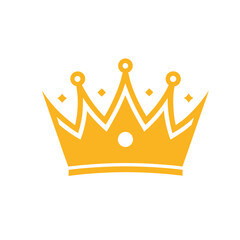 Golden royal crown isolated on white background representing luxury power and royalty