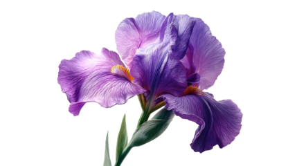 Striking detail of a purple iris flower, highlighting its delicate petals and natural beauty.