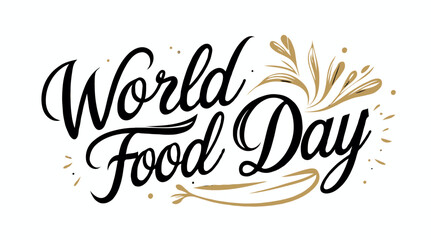 Calligraphy style world food day text vector illustration