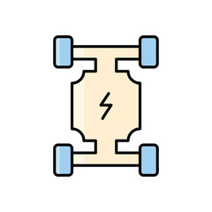Electric Car Chasis Icon vector
