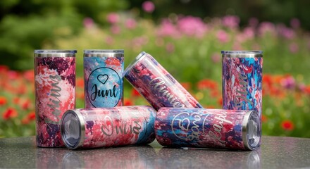 Premium Tumblers with Vibrant Prints and Engraved Names