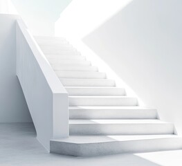 Modern white staircase ascending