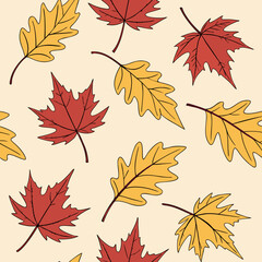seamless pattern with autumn leaves