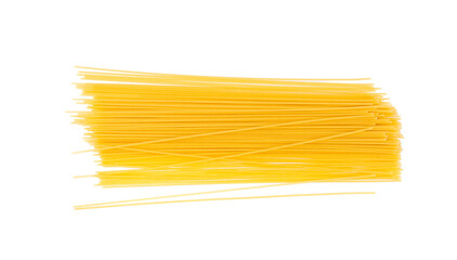 Raw spaghetti isolated, dry spagetti, long wheat noodles, uncooked italian macaroni bundle
