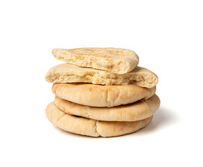 Pita flat bread, wheaten pitta flatbread also known as Arabic bread, chapati, greek pita naan, khubz