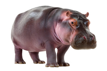 Obraz premium Realistic hippopotamus on black background, cut out