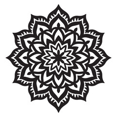 Abstract floral mandala design with ornamental patterns and nature-inspired elements