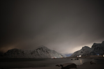 Iles Lofoten, Norv&egrave;ge, la nuit