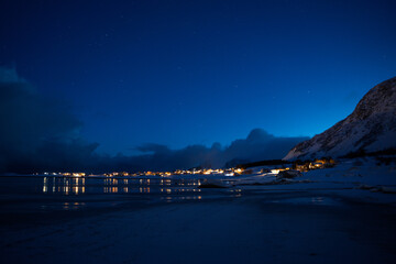 Iles Lofoten, Norv&egrave;ge, la nuit