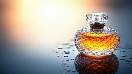 Elegant perfume bottle luxurious setting product photography soft lighting close-up beauty concept for seo impact