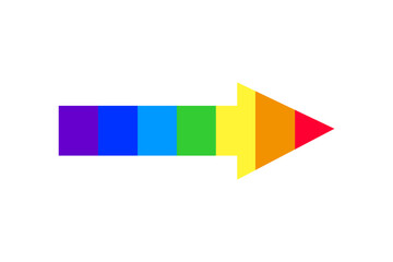 Colorful Gradient Arrow Pointing Right on a White Background