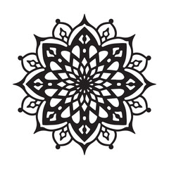 mandala vactore silhoutte illustration in white backraund