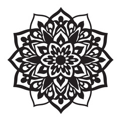 Round vintage floral lace mandala pattern with ornate ethnic decoration