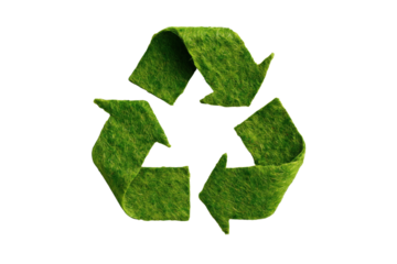 Green recycling symbol with leaves, designed to promote eco-friendly practices and sustainability.