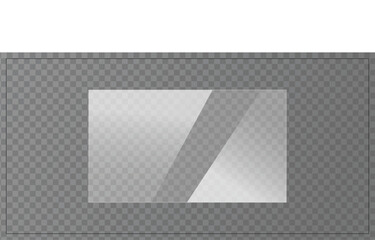 Realistic Transparent Glass Shape Overlay for UI, App, and Web Design - Vector Glass Effect PNG for Photoshop and Illustrator