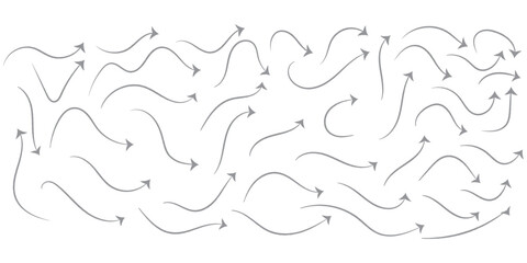 Hand drawn line chalk brush stroke arrow icon set. Chalk crayon underline, check mark, scribble and texture in rough hand sketch style. Drawn heart, frame, star design shapes. Vector illustration