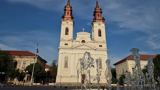 ARAD, ROMANIA - MAY 3. 2025: Cathedral Nativity of St John the Baptist in Arad