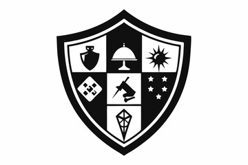 Generated AI Shield Design  Elegant Heraldic Vector Graphic