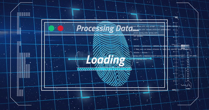 Image of fingerprint over data processing