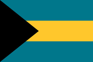 Flag of bahamas. bahamas flag illustration in accurate RGB colors. Rectangular flag in standard flag icon size.
