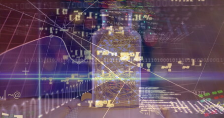 Image of data processing over lights