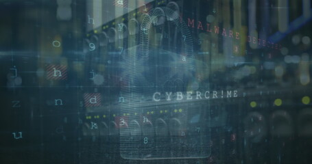 Image of data processing and statistics over cityscape