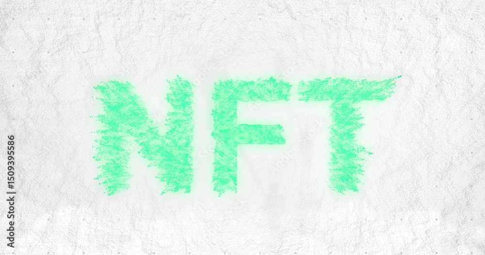 Poster image of data processing over nft text