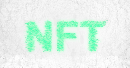 Image of data processing over nft text