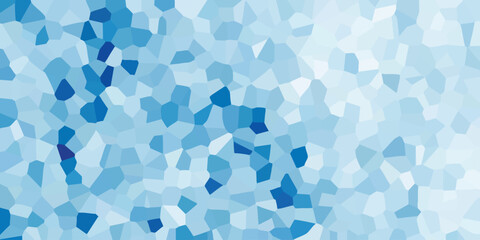 Abstract blue mosaic pattern with geometric polygonal shapes on a soft gradient background suitable for digital design