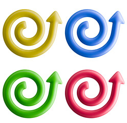 Vibrant and colorful vector image of outward spiral arrow symbols