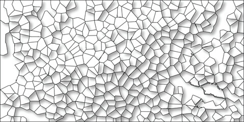 Abstract cellular pattern with geometric polygonal shapes and shadows overlapping in a modern graphic composition