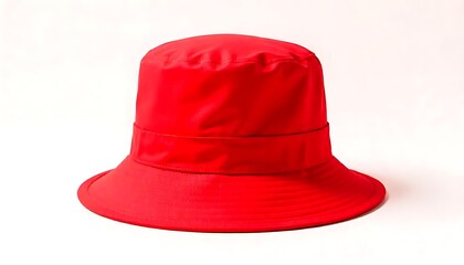 Red Bucket Hat isolated on transparent background,  summer style or fashion-themed visuals, mockup, e-commerce product, created with generative ai