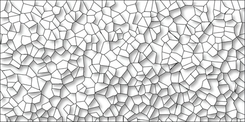 Obraz premium Abstract geometric cellular pattern background design with black lines and subtle shadow effect on white for modern graphic design projects
