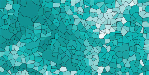 Abstract geometric mosaic pattern in shades of turquoise and teal creating a decorative texture and seamless background