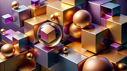 abstract-3d-background-with-floating-geometric-sha. box, computer, 3d, cube, laptop, business, technology, illustration, vector, design etc.