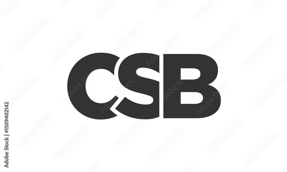 Fototapete csb logo design template with strong and modern bold text. initial based vector logotype featuring s