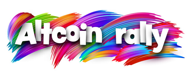 Altcoin rally in bold text with bright paint strokes. Vector illustration for explosive altcoin growth and trading momentum.