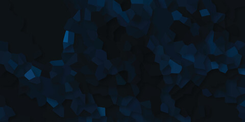 Geometric design with dark blue shades depicting faceted shapes suggesting crystal structures for digital illustration and decorative purposes