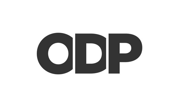 ODP logo design template with strong and modern bold text. Initial based vector logotype featuring simple and minimal typography. Trendy company identity.