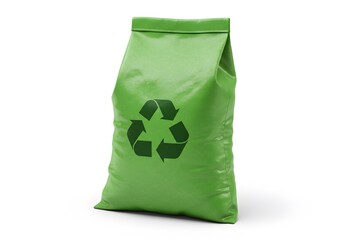 Green bag with recycle symbol
