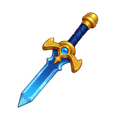 Blue Crystal Sword with Golden Hilt