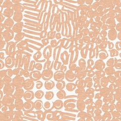Calm minimal shape seamless pattern. Gender neutral baby nursery decor background. Scandi style sketch wallpaper in decorative kid fashion swatch. 