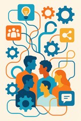 Teamwork Collaboration Abstract Icons People
