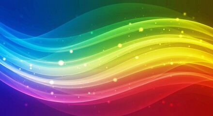 Fototapeta premium Abstract waves of color transition smoothly from blue to red, with sparkles highlighting their motion, creating an energetic atmosphere.