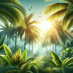 tropical palm trees