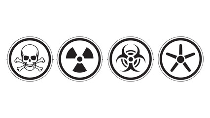 Vector illustration set of Danger, Radiation and star icons