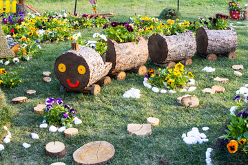 Cute floral arrangement in the park