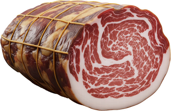 capocollo delicious charcuteries on transparent background, charcuterie at the charcutier